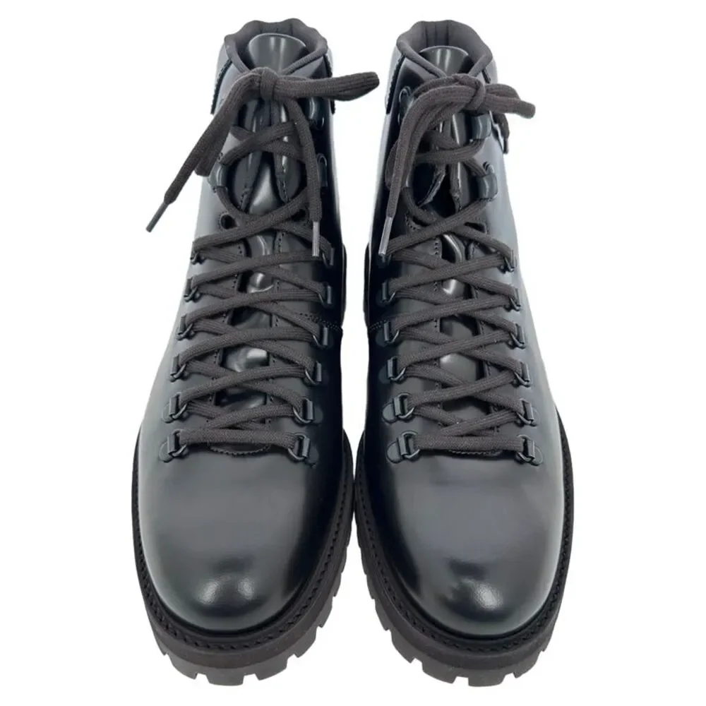 Common Projects Lace-Up Hiking Boots in Black Leather
